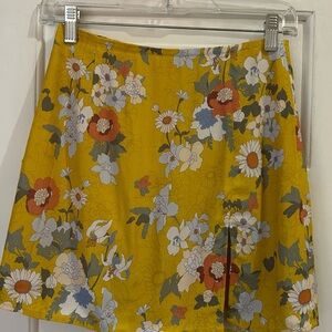 Sunday Best Floral A-Line Skirt - Yellow and Multicolor